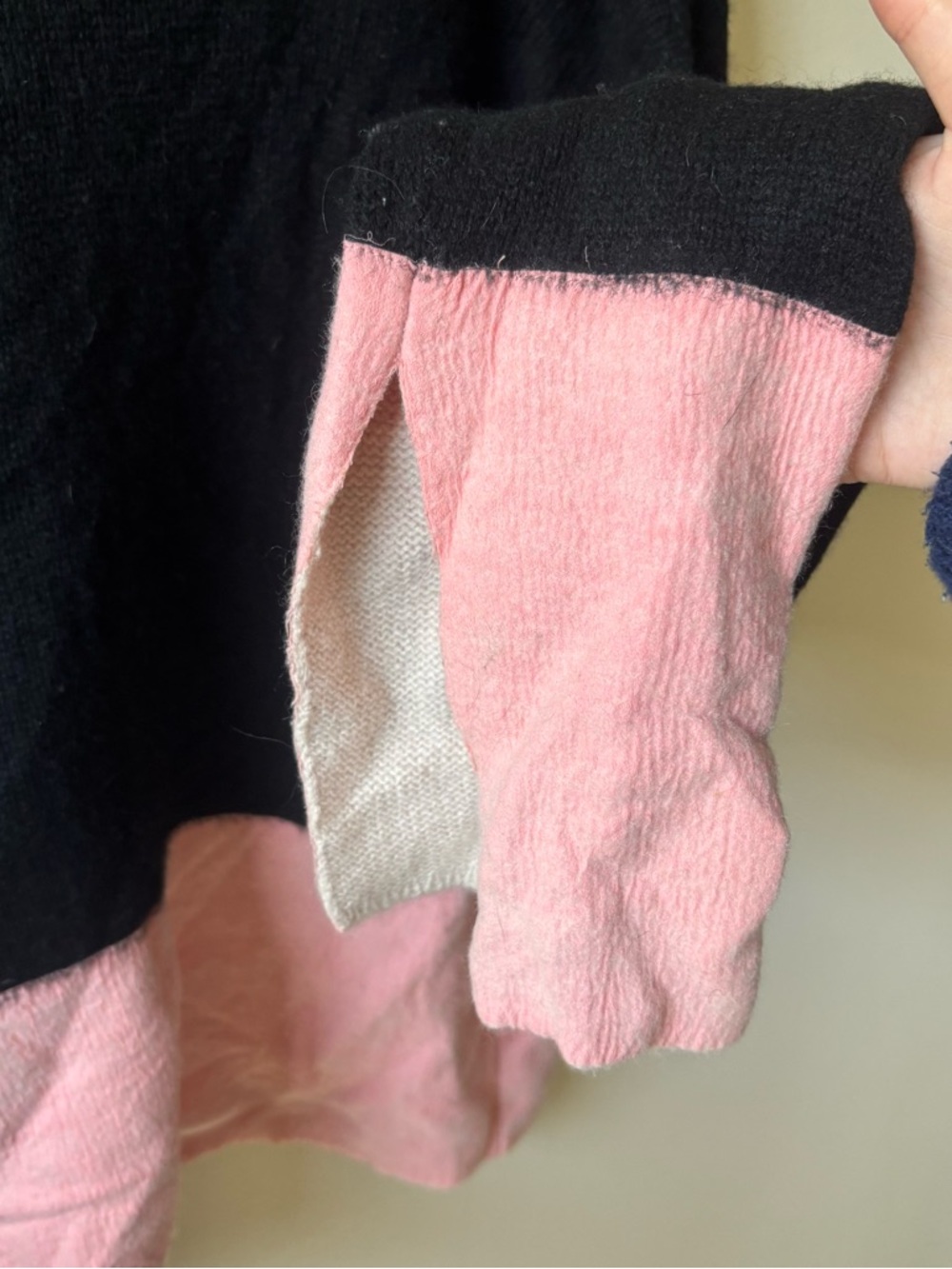Marni Black and Pink Colorblock Scoop-Neck Sweater - Picture 2 of 6